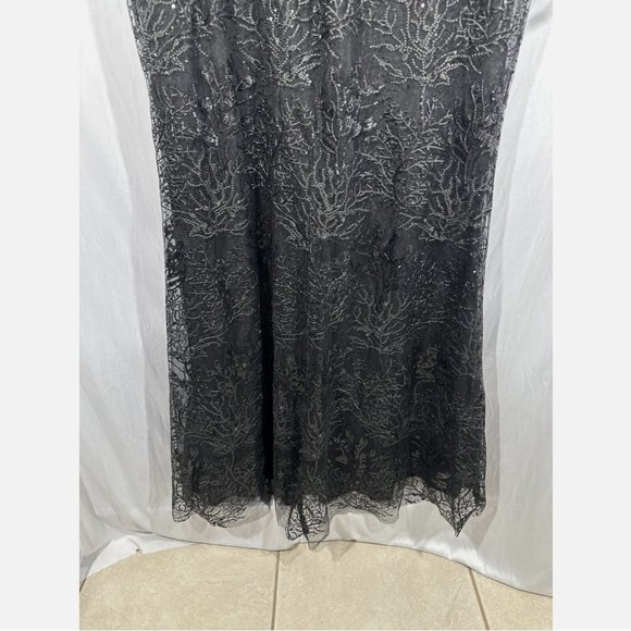 NEW $698 Mac Duggal [ 18 ] Embellished Wrap Over Long Sleeve Gown‎ Black - Picture 15 of 15